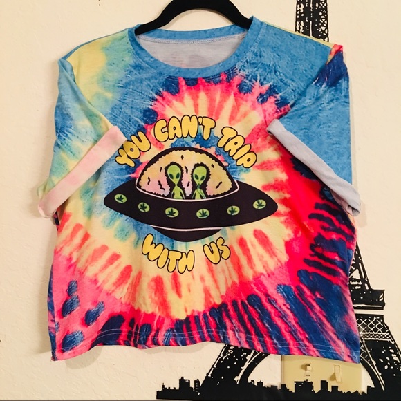 Tops - Large Graffic Tie dye Crop Top